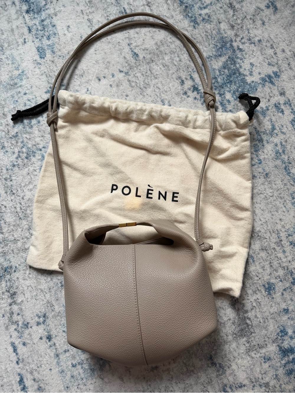 Polène Taupe Mini Crossbody Beri Bag